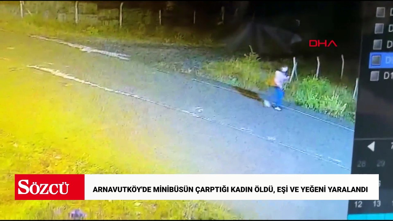 Arnavutköy'de minibüsün çarptığı kadın öldü, eşi ve yeğeni yaralandı; kaza kamerada