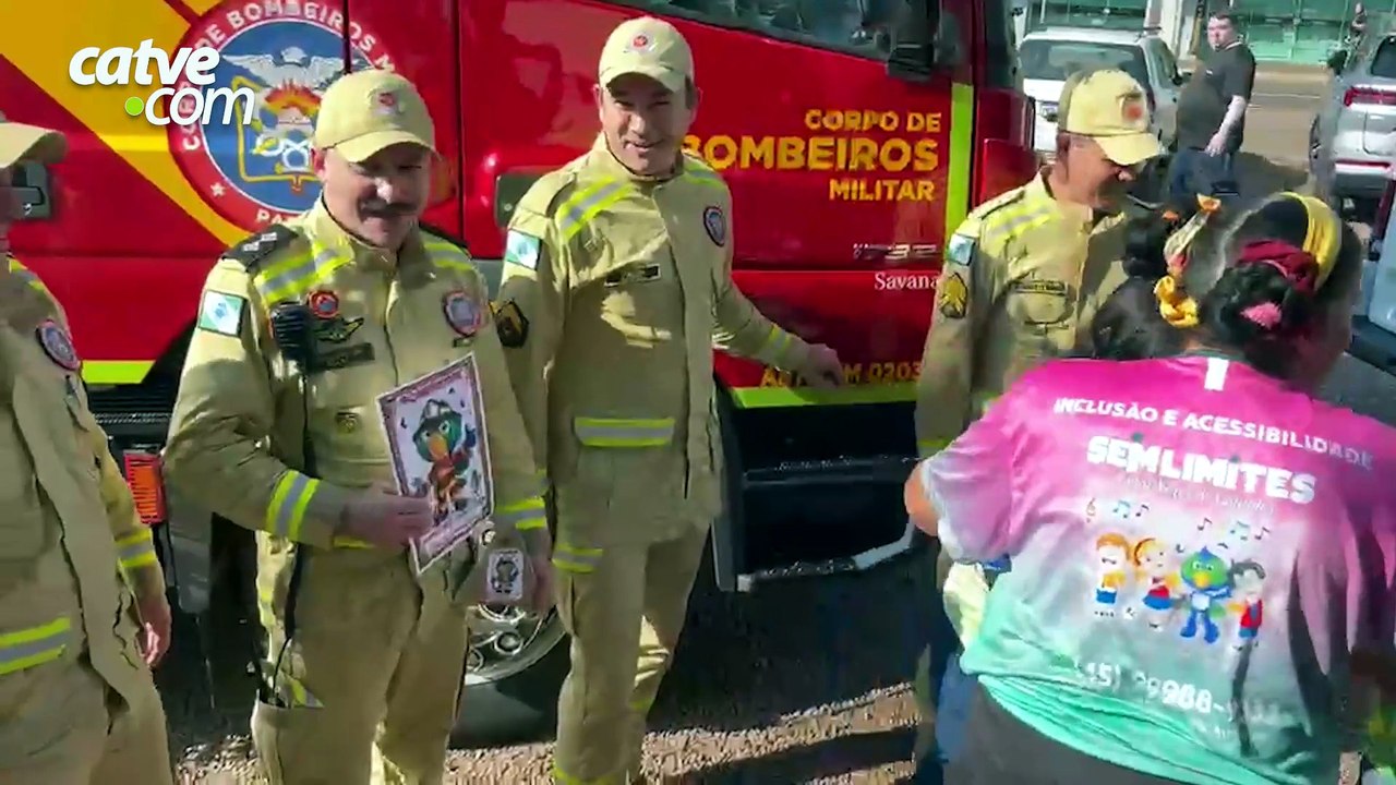 Bombeiros recebem homenagem do Grupo Sem Limite durante encontro em Cascavel