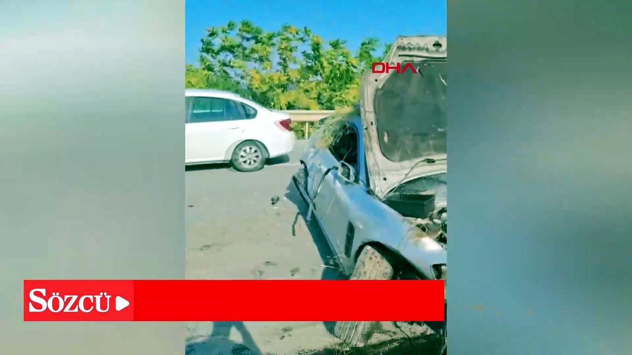 Bursa'da takla atan otomobil karşı şeritten gelen ciple çarpıştı: 2 yaralı