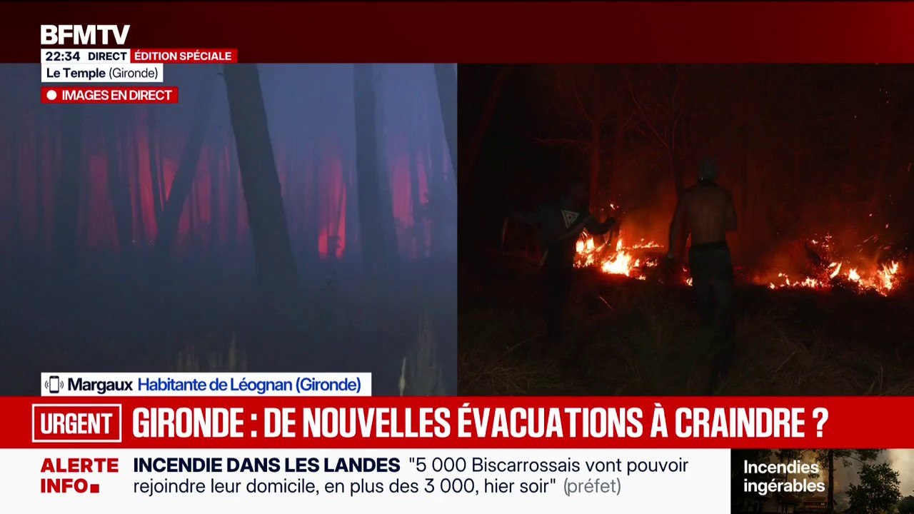Incendie en Gironde: "Hier dans la nuit on a commencé à faire nos valises", raconte Margaux, habitante de Léognan