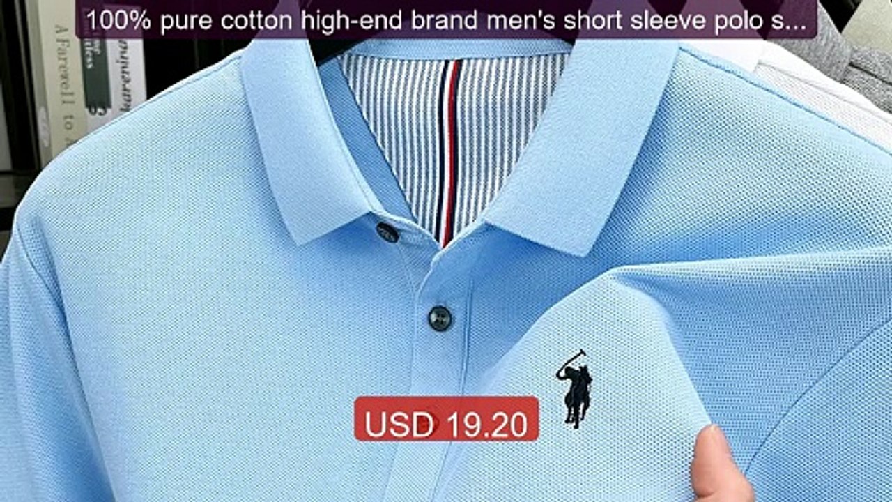 100% pure cotton high-end brand men's short sleeve polo shirt ... -- Best Buy 2026 | Great Quality!