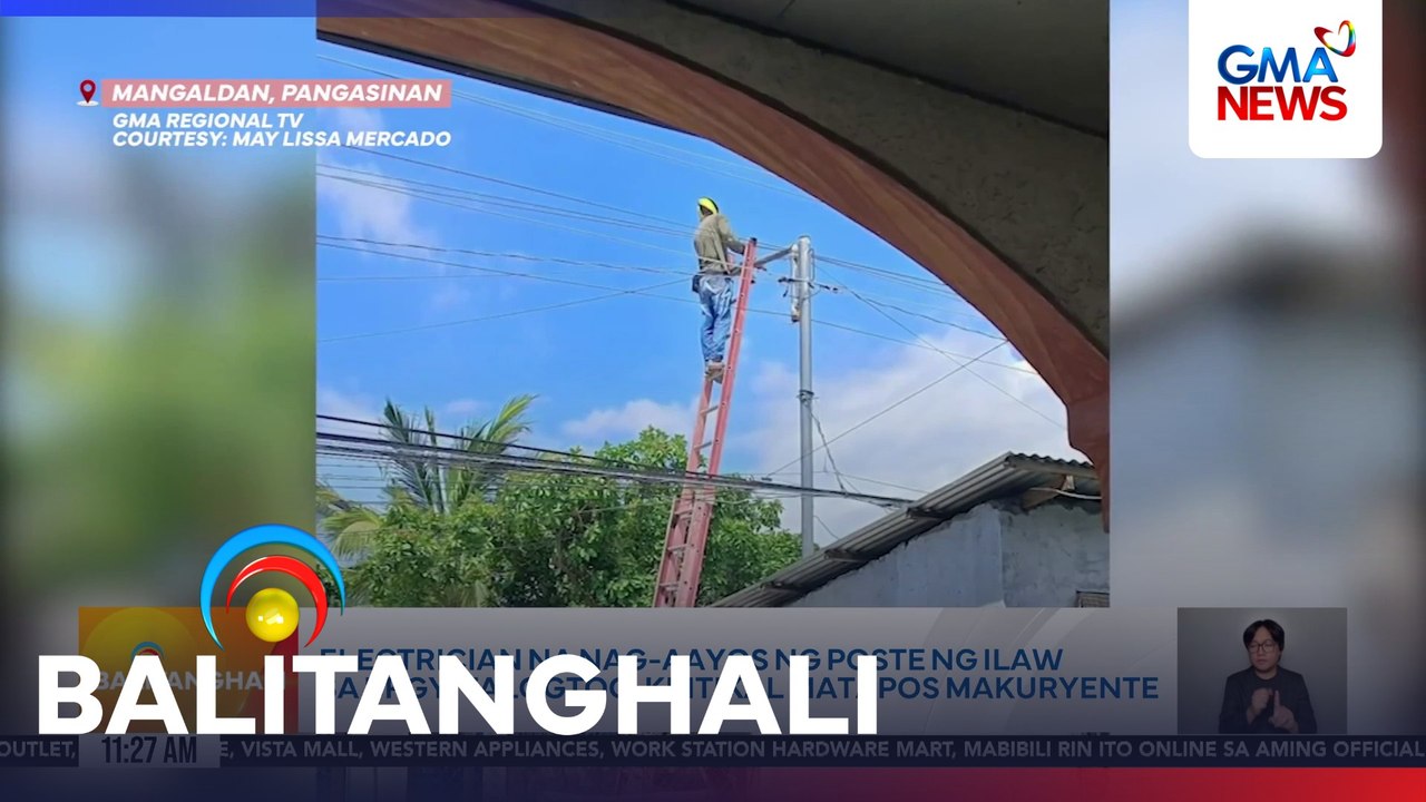 Electrician na nag-aayos ng poste ng ilaw sa Brgy. Talogtog, kritikal matapos makuryente | Balitanghali