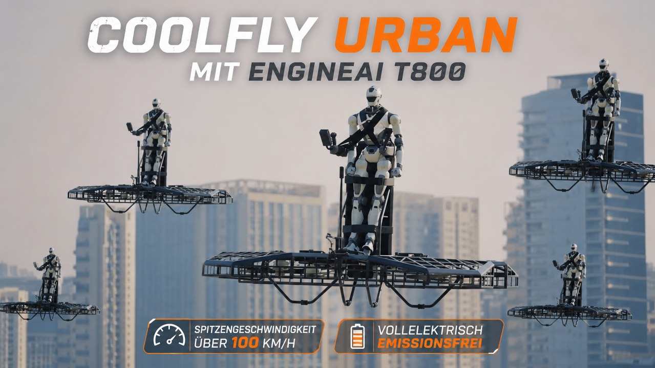 CoolFly URBAN mit EngineAI T800 sorgt für spektakuläre Flugpremiere