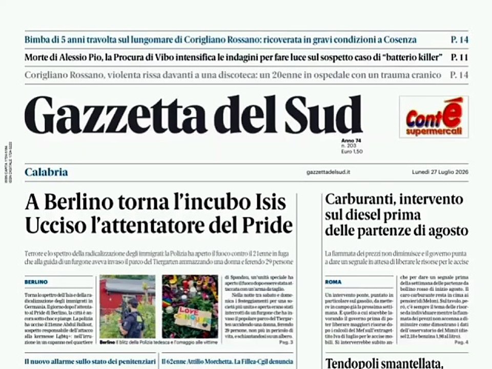 Rassegna calabria 27 luglio