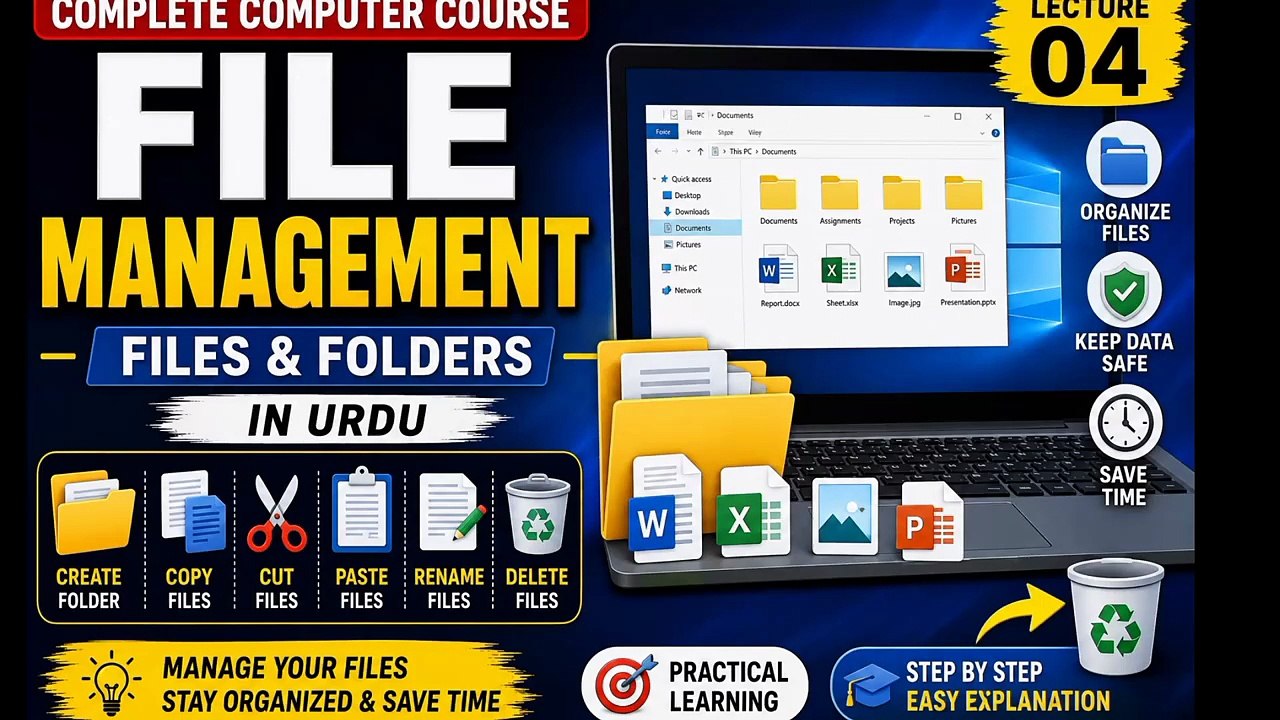 File Management in Urdu _ Files & Folders _ Com...