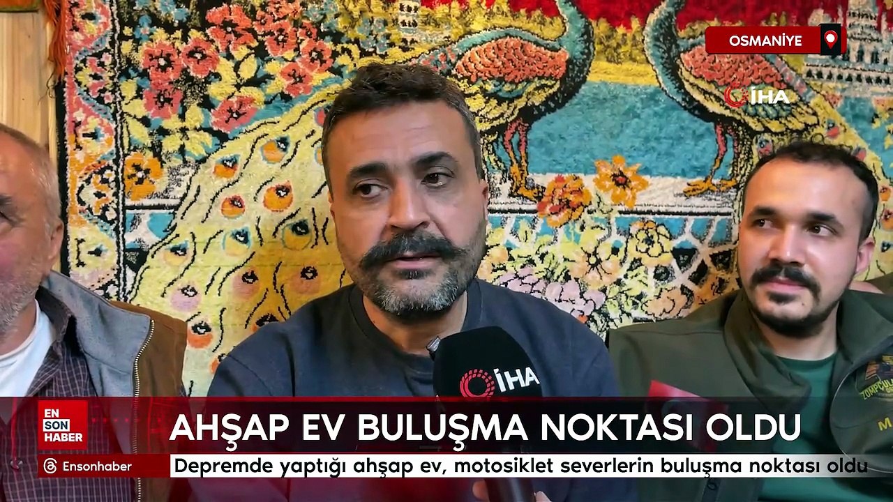 Osmaniye'de depremde yaptığı ahşap ev, motosiklet severlerin buluşma noktası oldu
