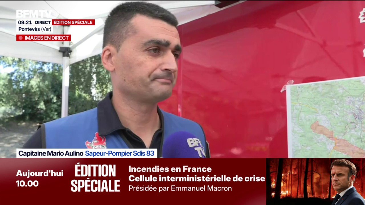 "Hier soir, nous avons eu trois départs de feu sur la commune de Varages", déclare le capitaine Mario Aulino, sapeur-pompier Sdis 83