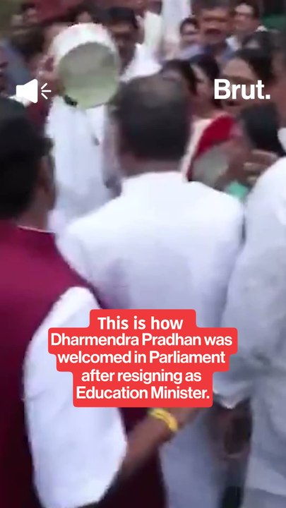 Dharmendra Pradhan welcomed in Parliament with shawls and garlands