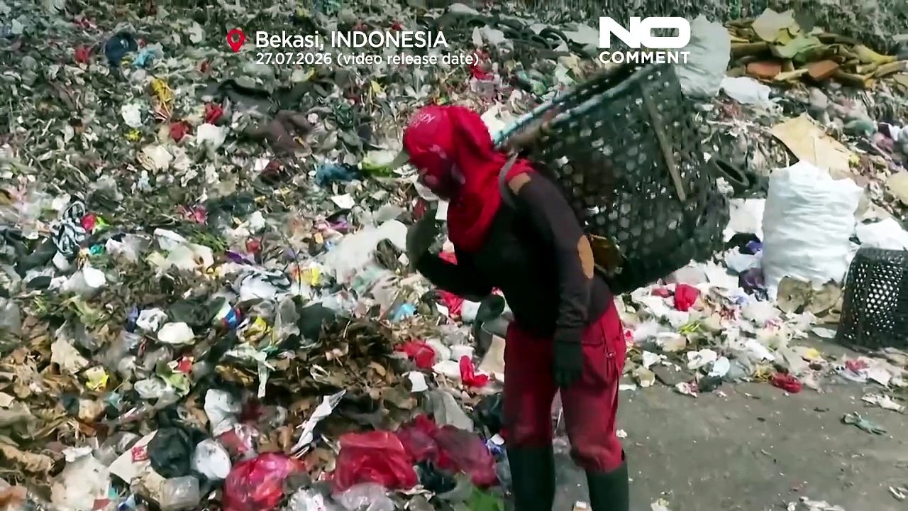 Waste pickers work at Indonesia's largest landfill
