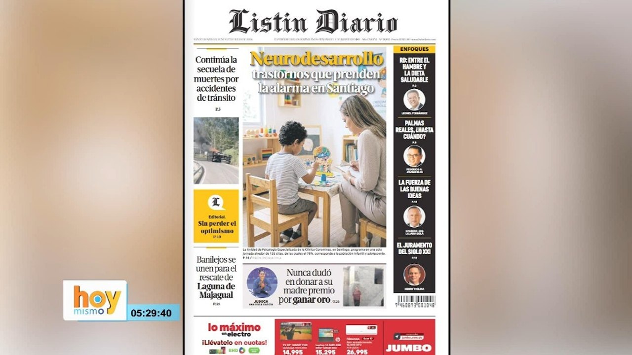 Titulares prensa dominicana lunes 27 de julio 2026 | Hoy Mismo