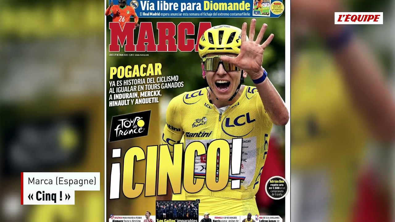 La presse internationale emballée par le cinquième triomphe de Tadej Pogacar sur le Tour de France - Tour de France