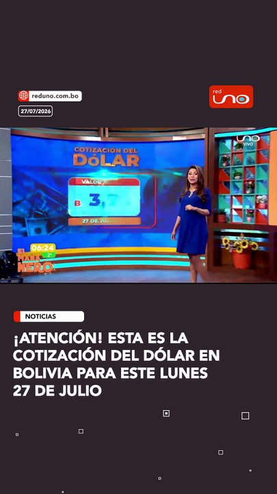 Para la jornada de hoy, lunes 27 de julio, la cotización se ubica en Bs 11,37