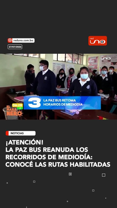 La Paz BUS reanuda los recorridos de mediodía: conocé las rutas habilitadas