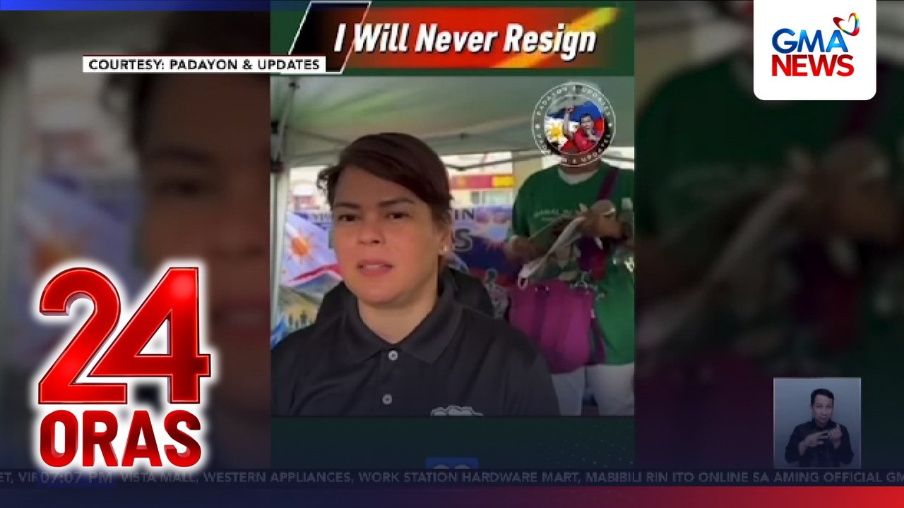 VP Duterte – ‘Di ako magre-resign dahil para itong pagtataksil sa mga bumoto sa akin | 24 Oras