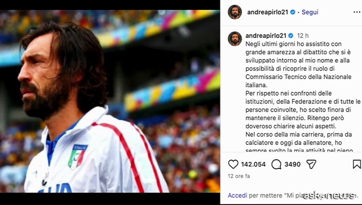 Niente Italia per Pirlo: "Amarezza per dibattito attorno al mio nome"