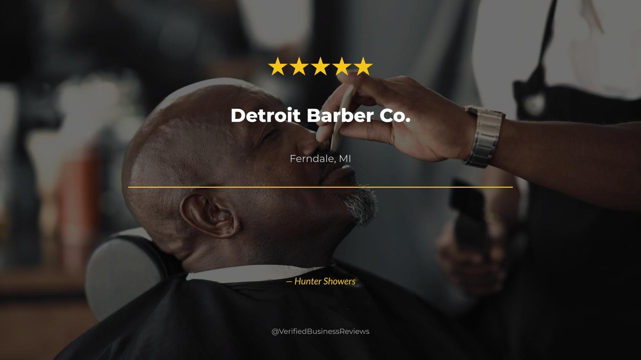 Hunter Showers reviews Detroit Barber Co. — barbershop in Review Ferndale, MI | 5★