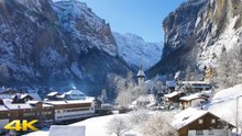 Lauterbrunnen , A FairyTale Winter Wonderland in Switzerland 4K 60P