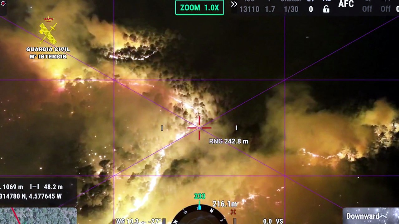 Imágenes aéreas de la zona de Sotillo de la Adrada y La Adrada (Ávila) de la pasada noche.