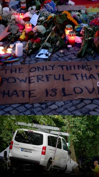 El homenaje a las víctimas del atropello durante la marcha LGTBIQ+ en Berlín