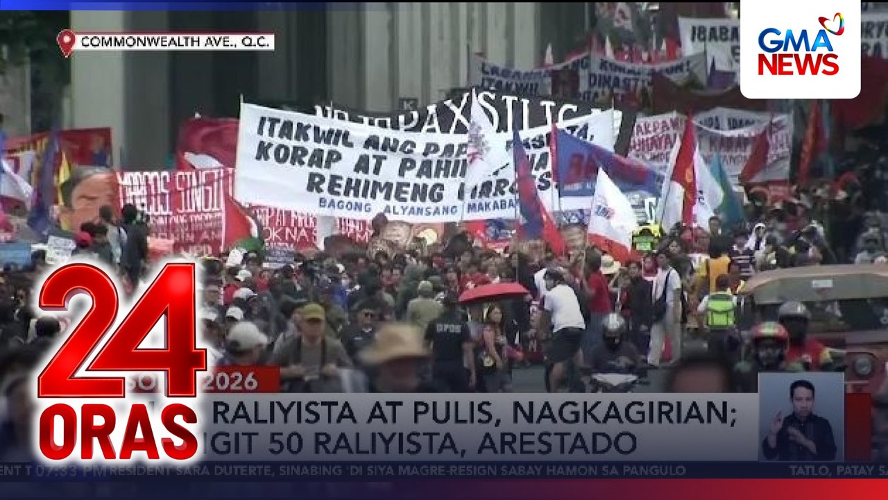 Mga raliyista at pulis, nagkagirian; mahigit 50 raliyista, arestado  | 24 Oras