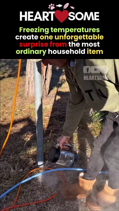 The couple has a heartwarming moment when thawing a frozen hose brings a surprise