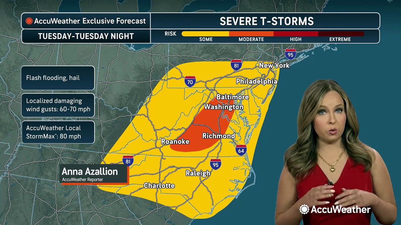 Tuesday commute to be impacted by severe storms in the eastern US