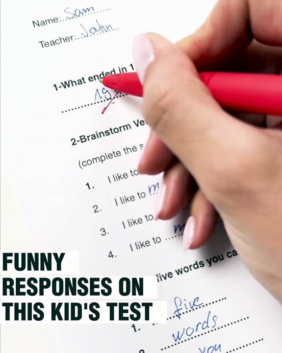 Check out these funny responses on this kid's test 😂