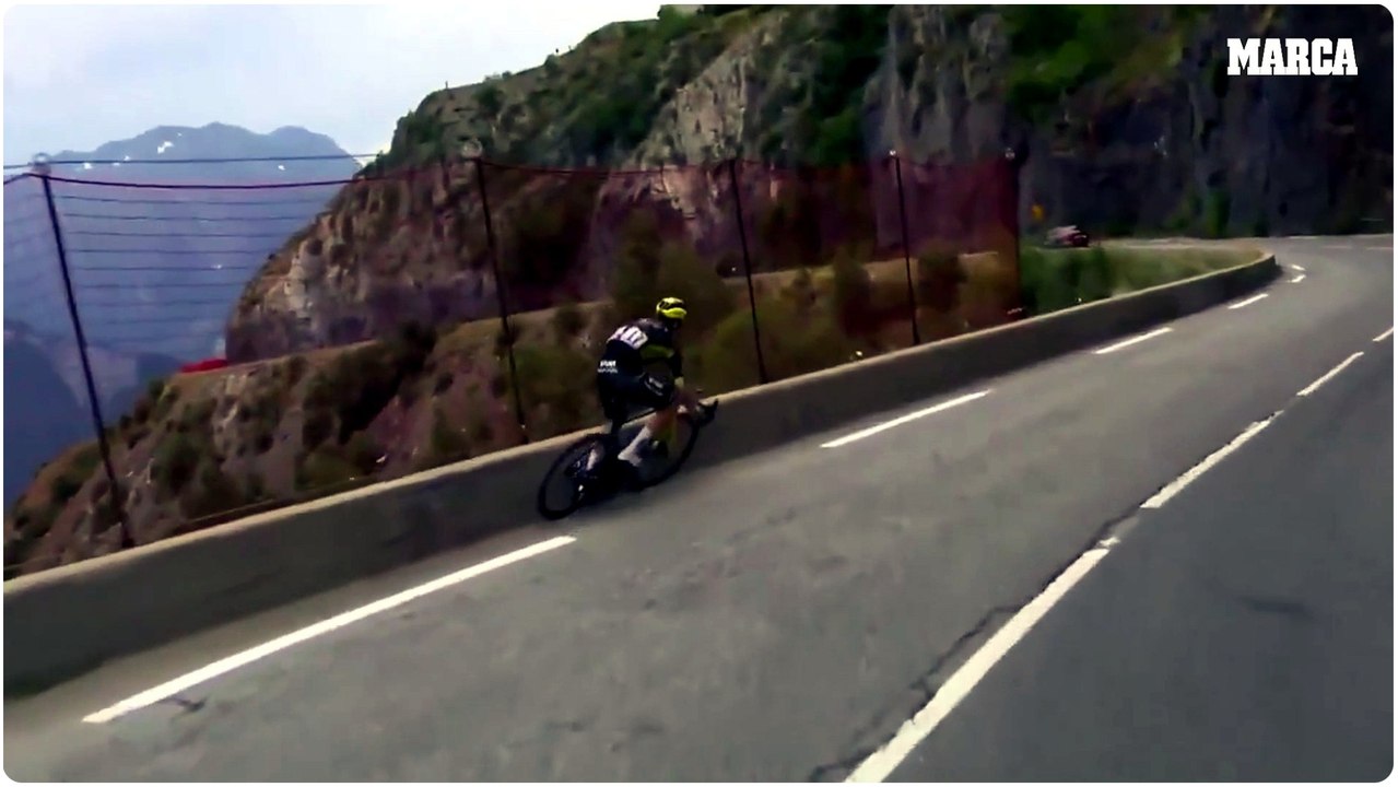 El ciclista estadounidense Sepp Kuss se salvó de caer por un precipicio en el Tour de Francia.