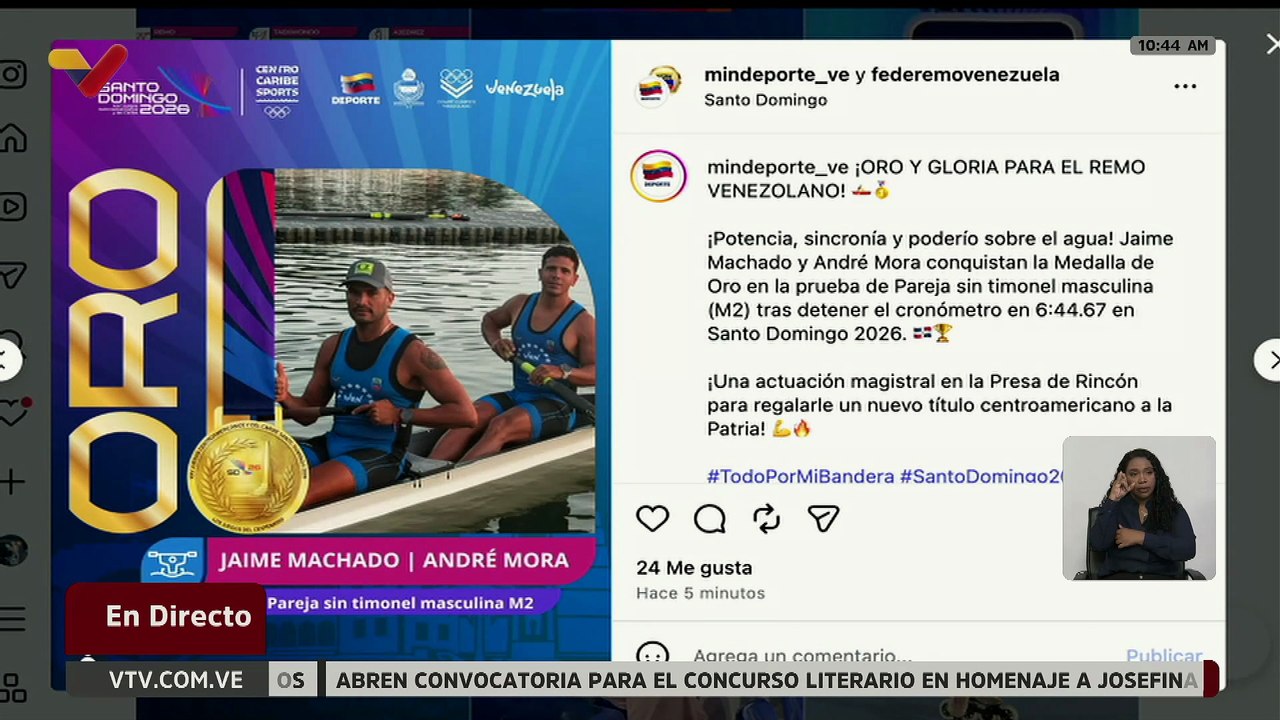 Venezolanos conquistan la medalla de oro tras superar prueba de Pareja sin Timonel Masculina