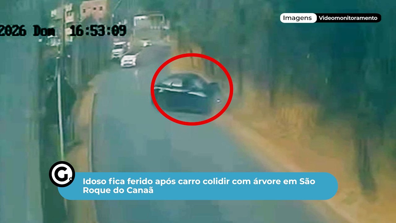 Idoso fica ferido após carro colidir com árvore em São Roque do Canaã