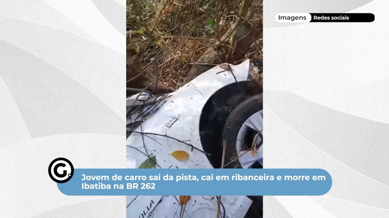 Jovem de carro sai da pista, cai em ribanceira e morre em Ibatiba na BR 262