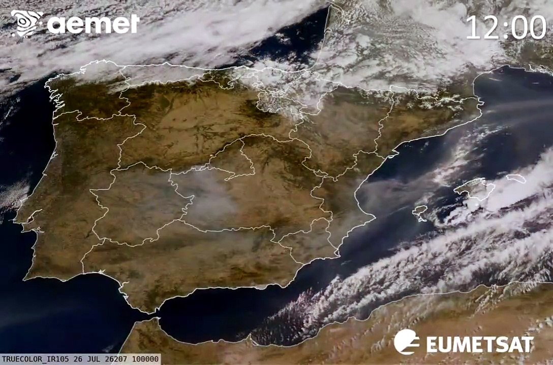 Fumo dos fogos em Espanha "visível a partir do satélite Meteosat"