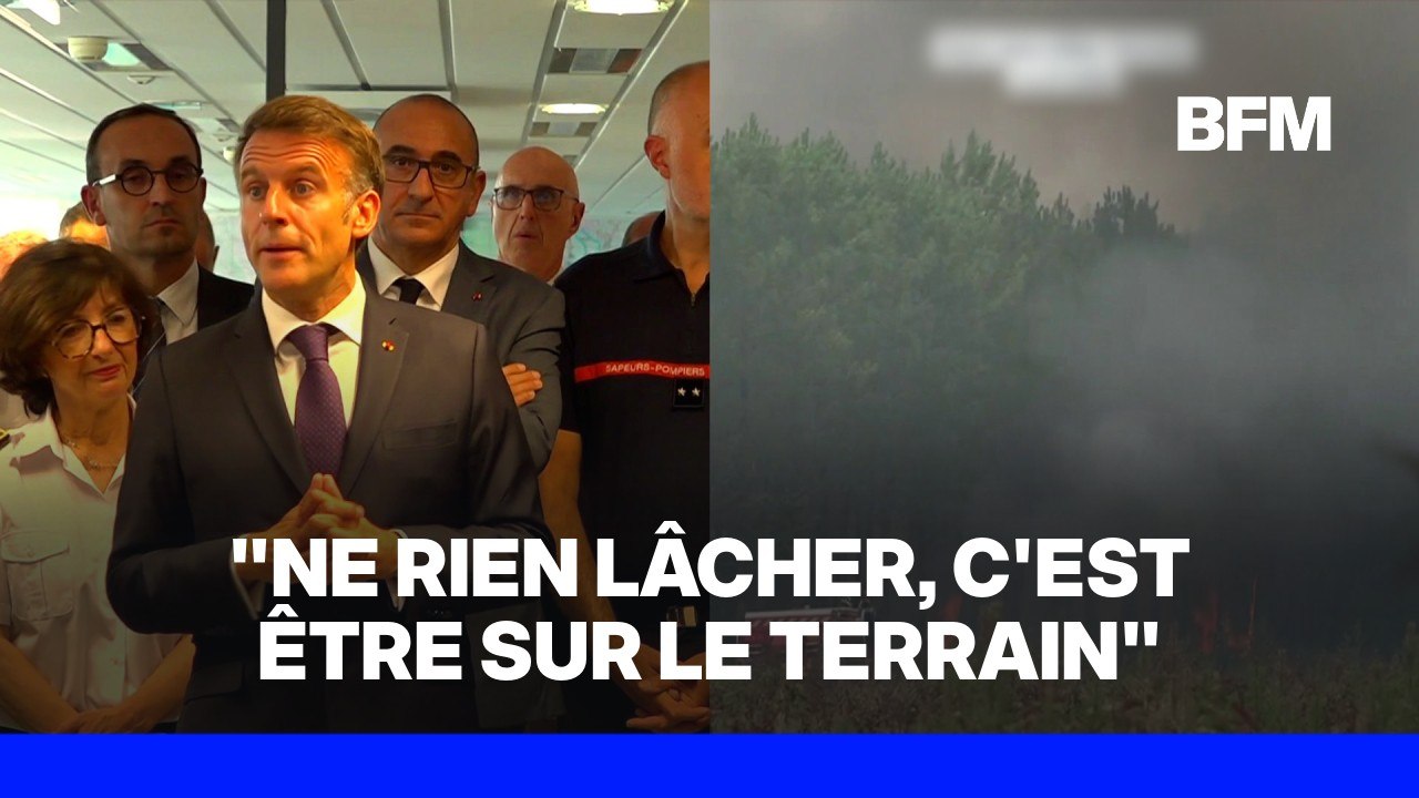 Incendie: Emmanuel Macron parle de la "situation la plus dure depuis la Seconde Guerre mondiale"