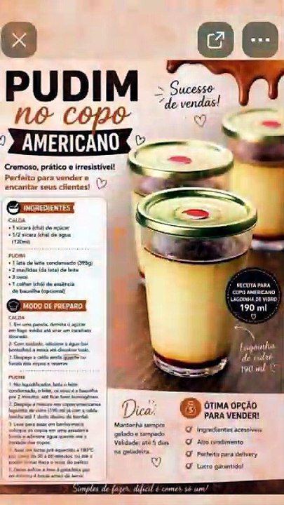 Pudim no Copo Americano