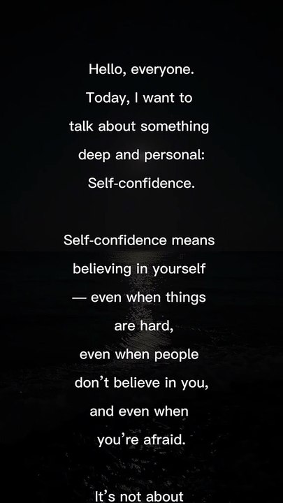 The Self-Confidence Speech Everyone Needs to Hear | Believe in Yourself