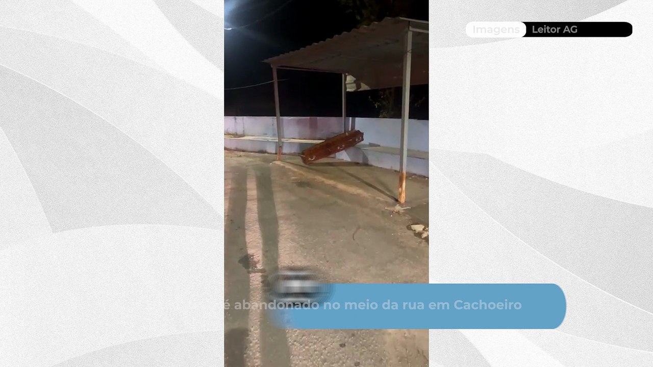 Caixão vazio é abandonado no meio da rua em Cachoeiro