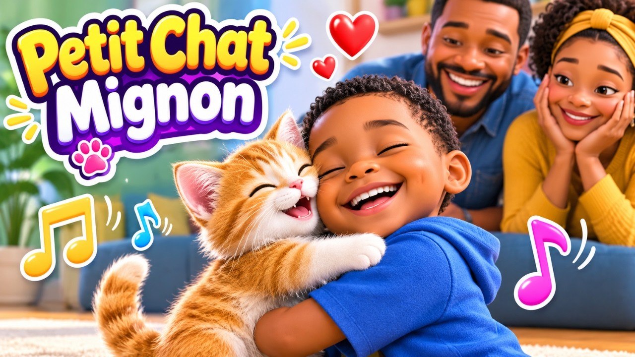 🐱 Petit Chat Mignon 🐱 | Comptine pour Enfants | Chanson du Chat | Miaou Miaou | Dessin Animé