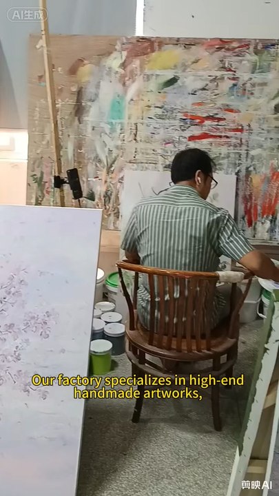 AR：لوحة فنية جدارية مرسومة يدوياً لتزيين الفلل الفاخرةEN：Handmade wall art for luxury villa interior decoration