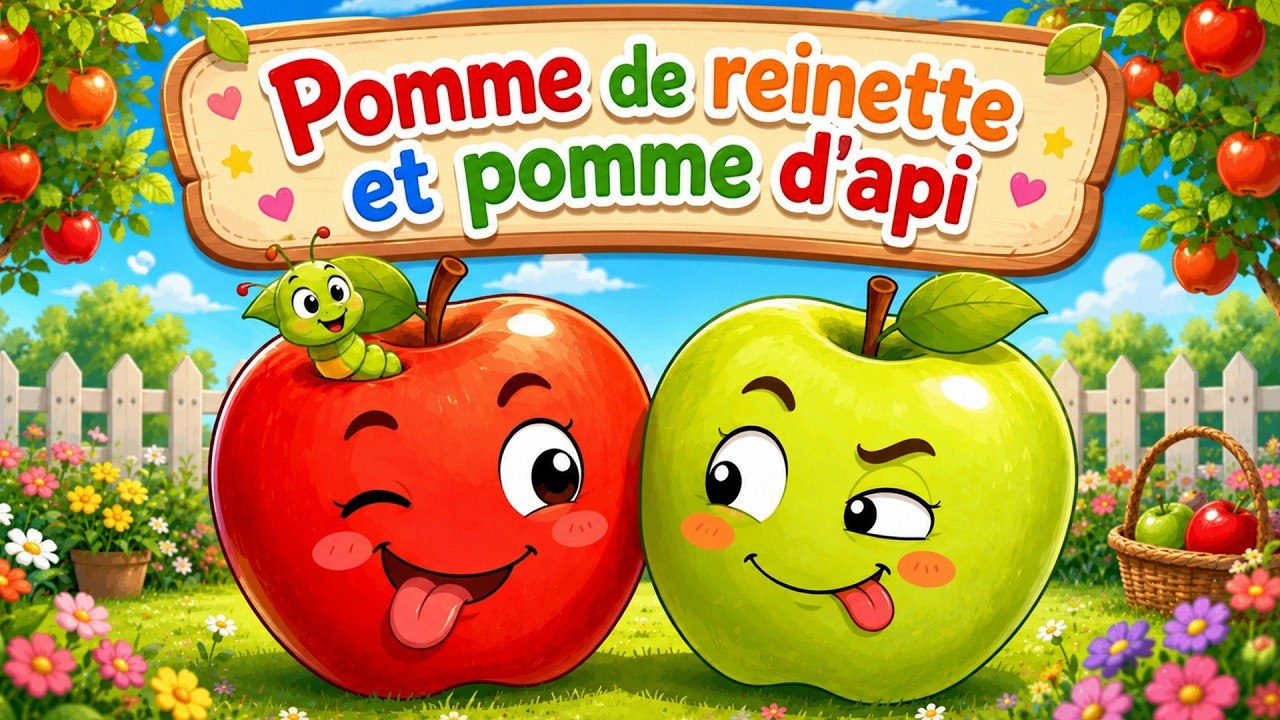 🍏Pomme de reinette et pomme d'api🍎| Comptines Éducatives pour Bébé 🎶Chansons avec Karaoké Amusant