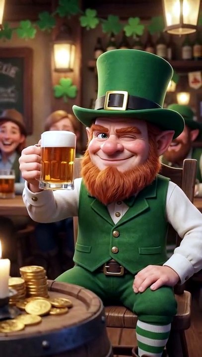 Irish Pub Rock 🍀 Animated Celtic Pub Music with Leprechaun and Funny Dog