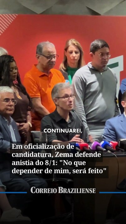 Em oficialização de candidatura, Zema defende anistia do 8/1: "No que depender de mim, será feito"