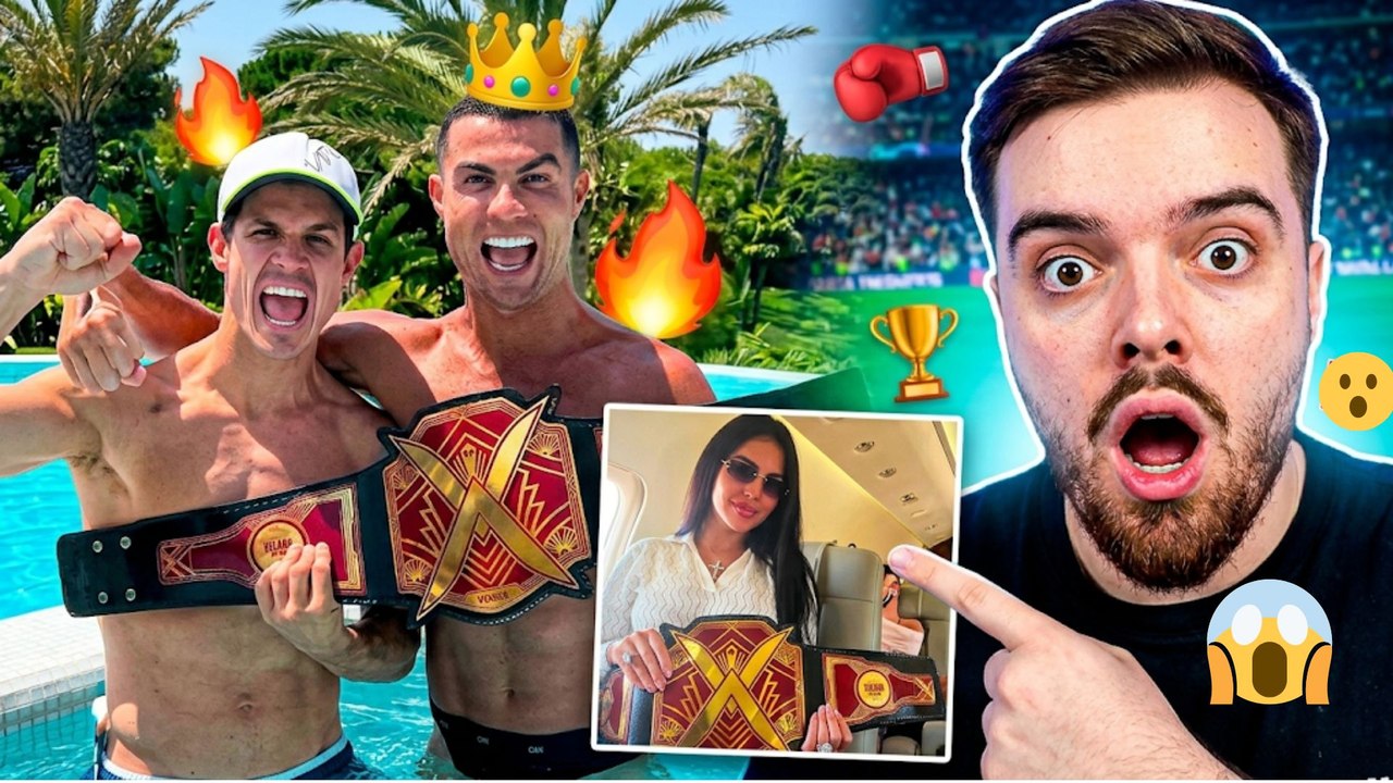 Edu Aguirre festeja con Cristiano Ronaldo su victoria de la Velada del Año VI; Ibai Llanos impactado