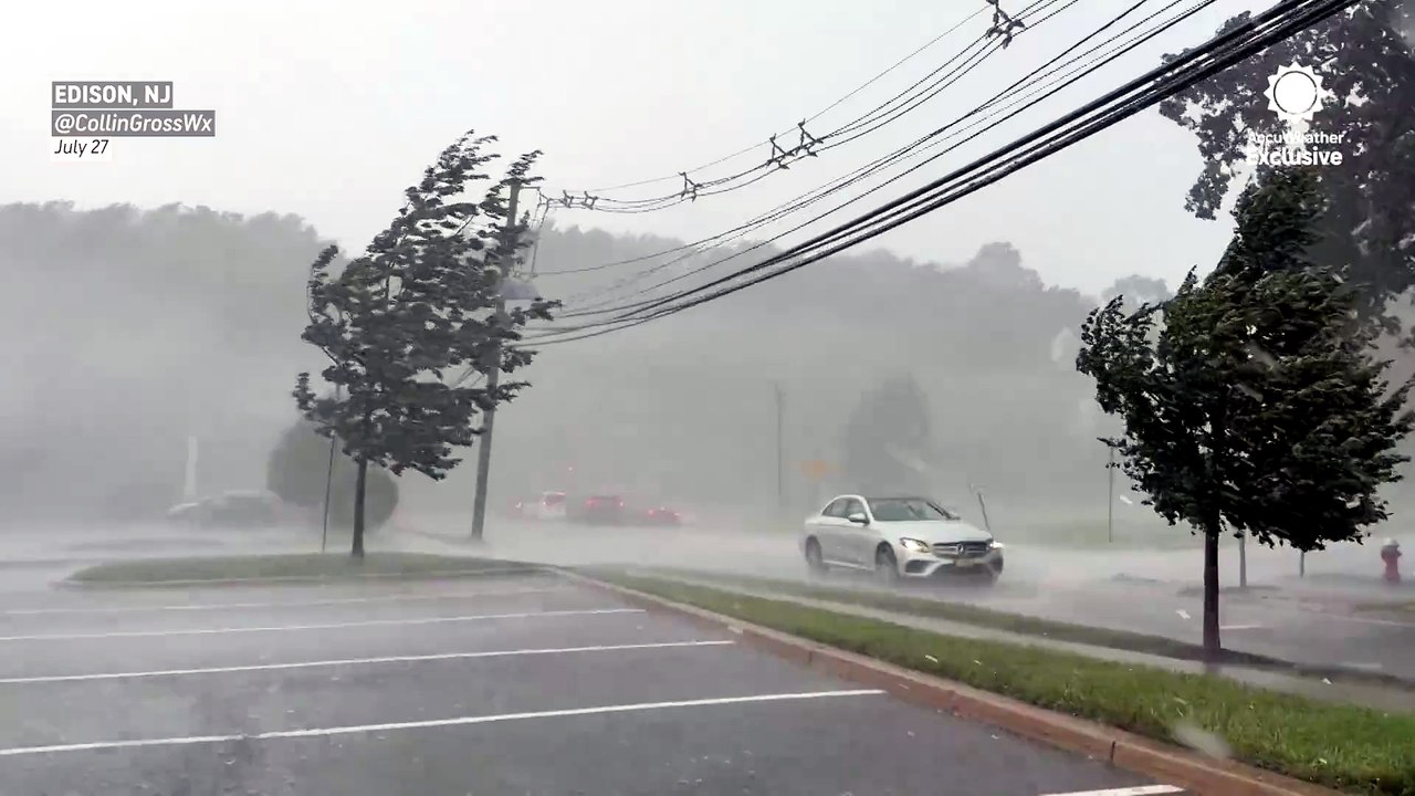 Powerful winds drive rain and hail in New Jersey
