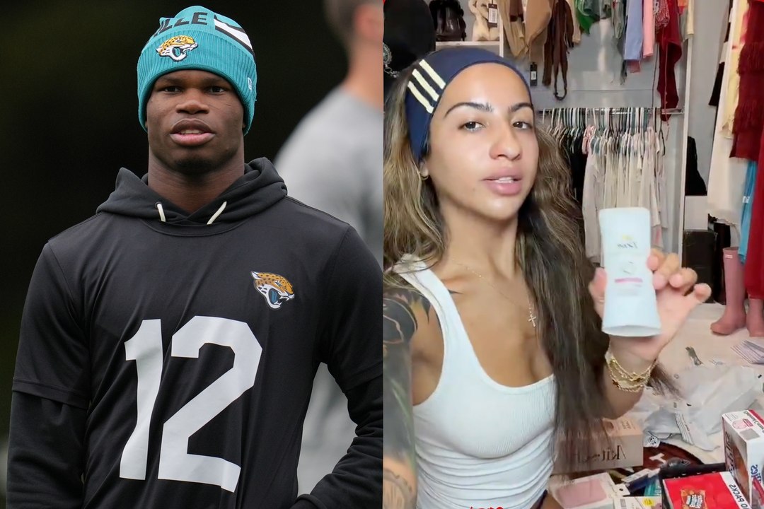 La esposa de Travis Hunter revela por accidente el inesperado desodorante que usa