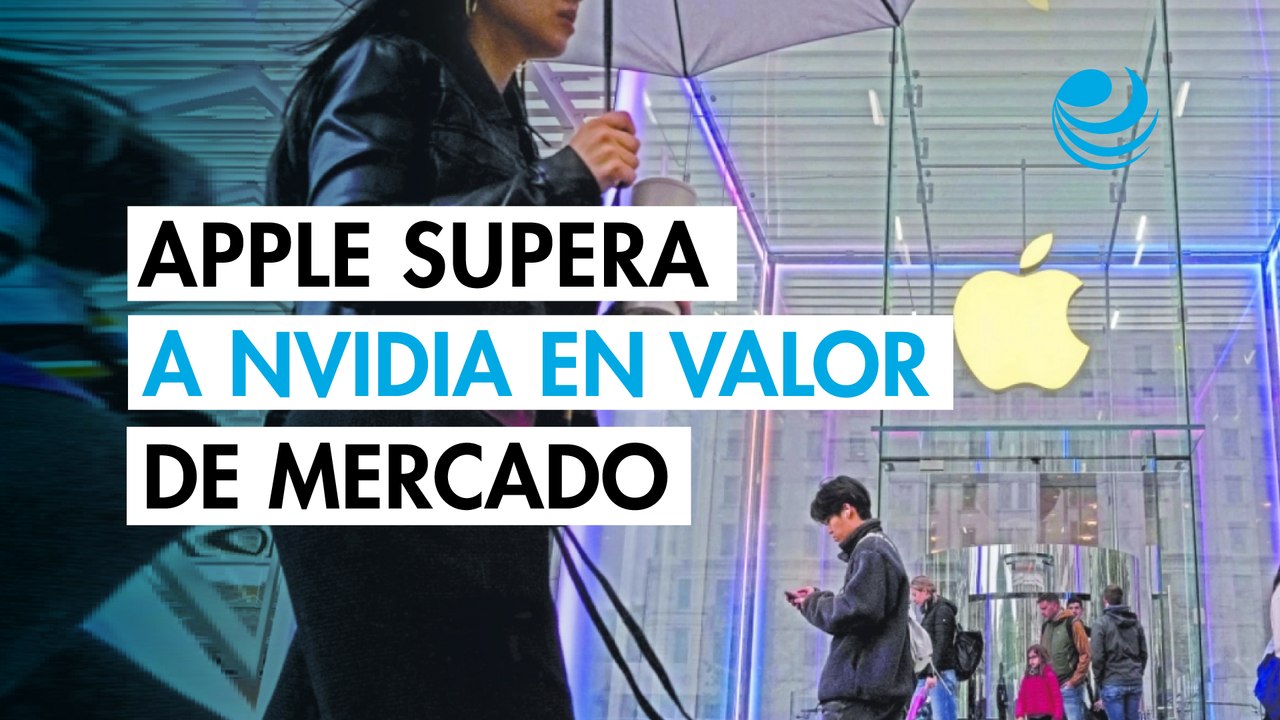 Apple destrona a Nvidia como la cotizada más valiosa del mundo y roza los 5 billones de dólares