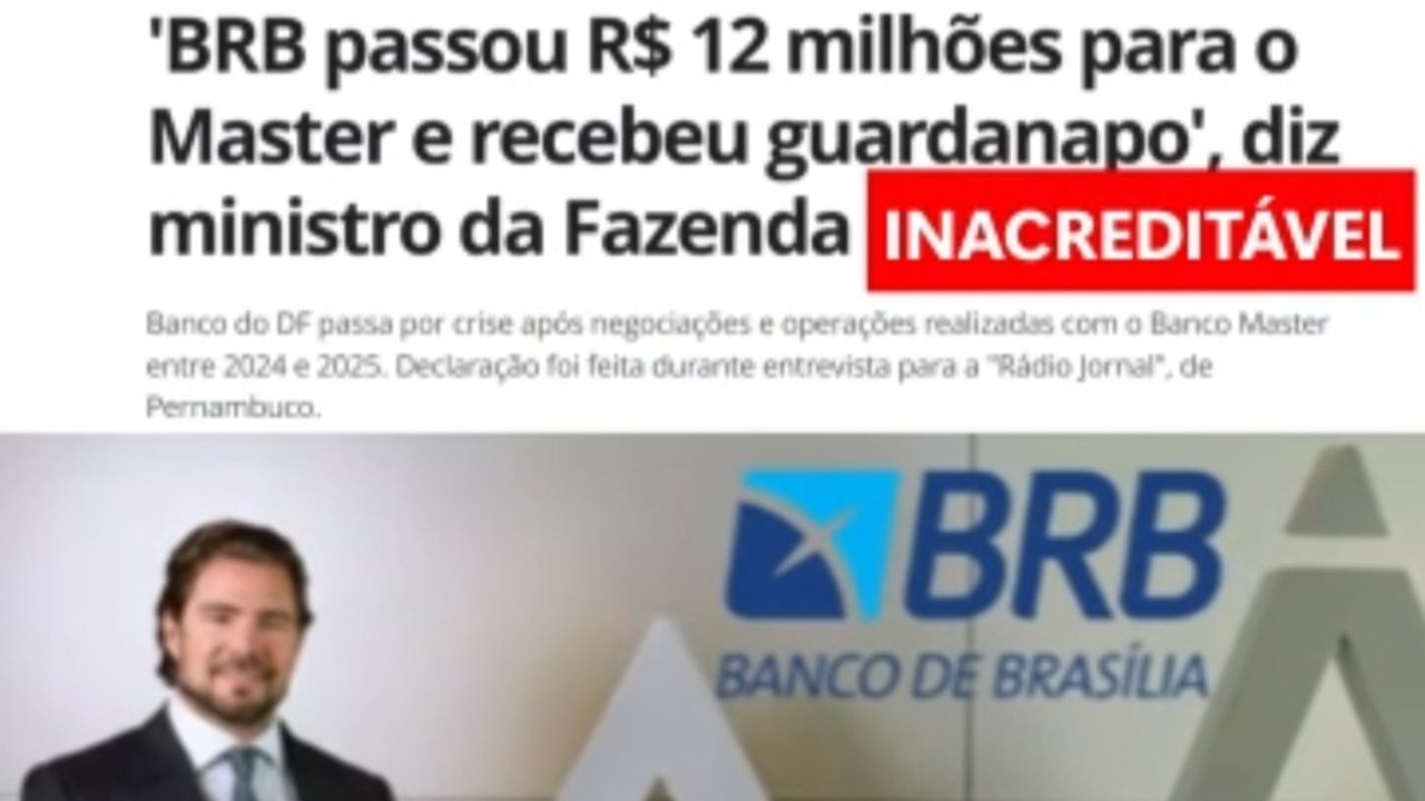 MINISTRO: "BRB DEU R$ 12 BI E RECEBEU GUARDANAPO" 😳🔥