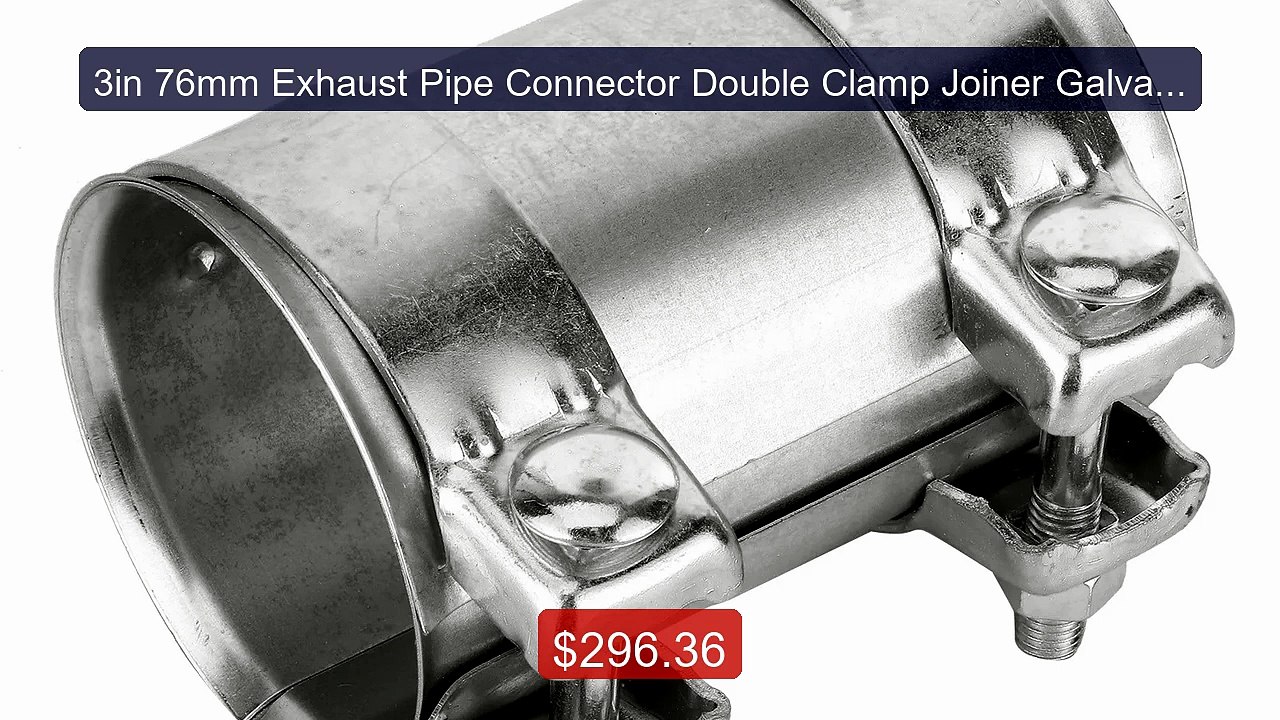 3in 76mm Exhaust Pipe Connector Double Clamp Jo...