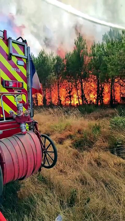 Incendie en Gironde: Regardez les images filmées par un pompier qui intervient lors d'un feu en Gironde - VIDEO