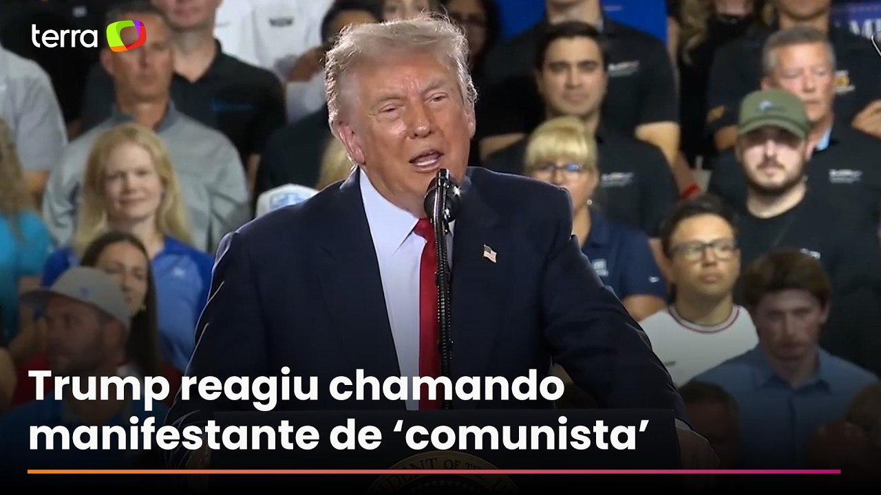 Trump é chamado de ‘protetor de pedófilo’ em discurso e reage: ‘Comunista’
