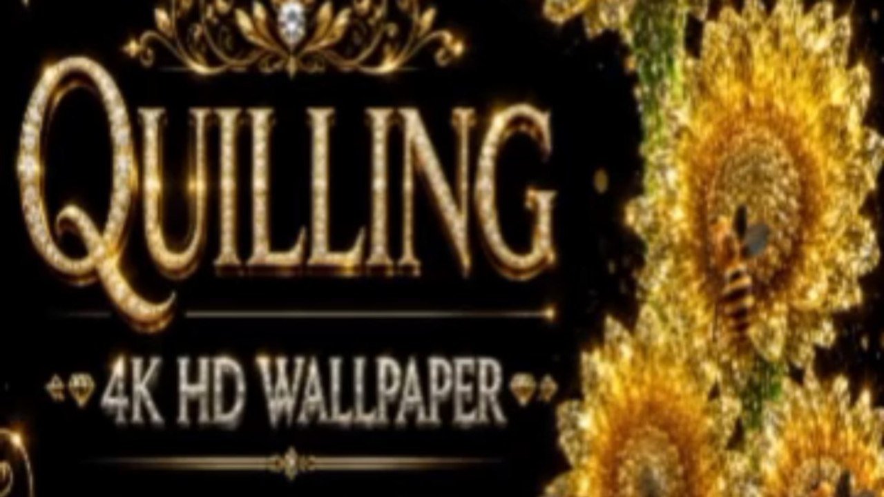 ✨ Crystal Quilling 4K HD Wallpaper | Golden Sunflowers & Bees Paper Art Loop | Beauty in Every Detail 🐝🌻